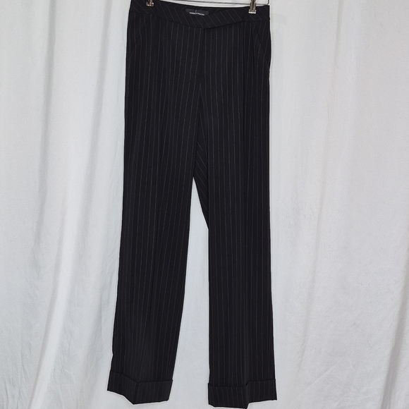 Moda International NWOT Women's Wide Leg Black Pinstripe Trousers - Size 10 - Picture 3 of 13